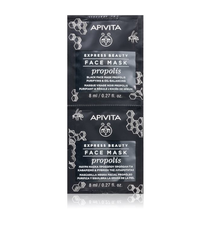 EXPRESS BEAUTY MASCARILLA PARA PIEL JOVEN GRASA CON PROPÓLEO APIVITA, 2x8ml
