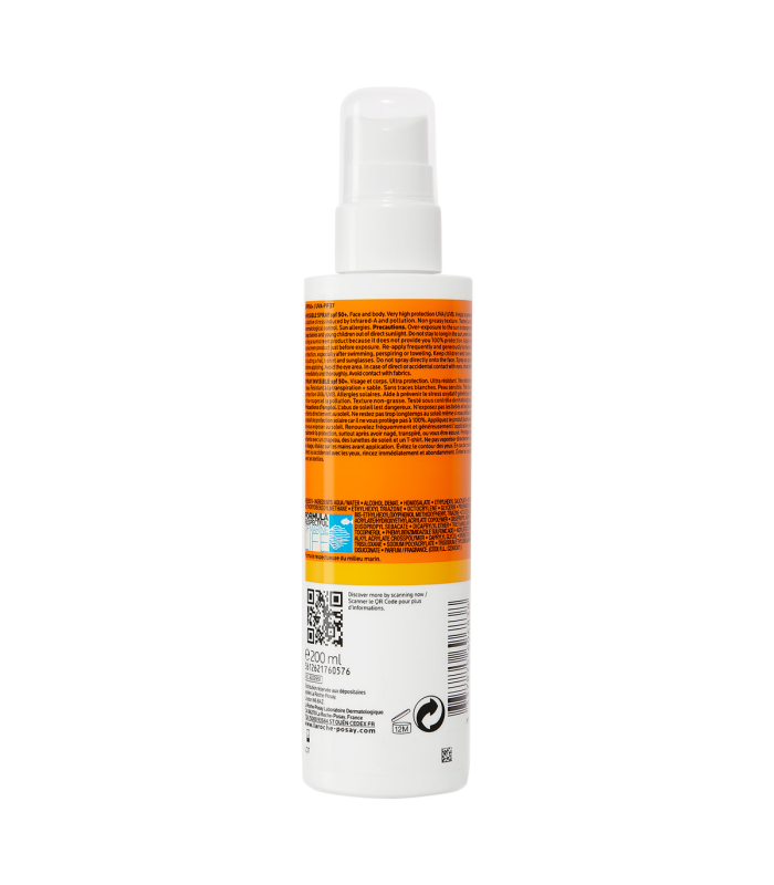 LA ROCHE-POSAY ANTHELIOS XL SPF50+ SPRAY ULTRA LIGERO FÁCIL APLICACIÓN, 200ml 