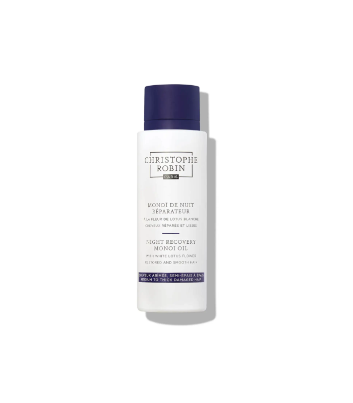 Christophe Robin Aceite de Monoi Recuperador Nocturno Con Flor De Loto Blanco, 92 gr