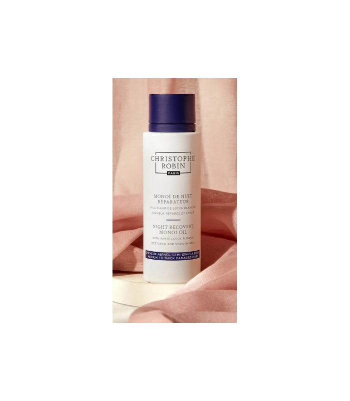 Christophe Robin Aceite de Monoi Recuperador Nocturno Con Flor De Loto Blanco, 92 gr