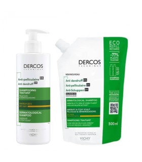 Vichy Dercos Champú Anticaspa DS Seco, 400ml + Refill 500ml