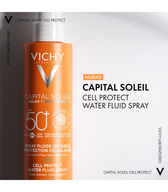 Vichy Capital Soleil Cell Protect Spray Fluido Invisible Rostro & Cuerpo spf50, 200ml