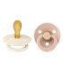 Bibs Colour Simétrica Ivory/Blush 0-6M, 2 Chupetes