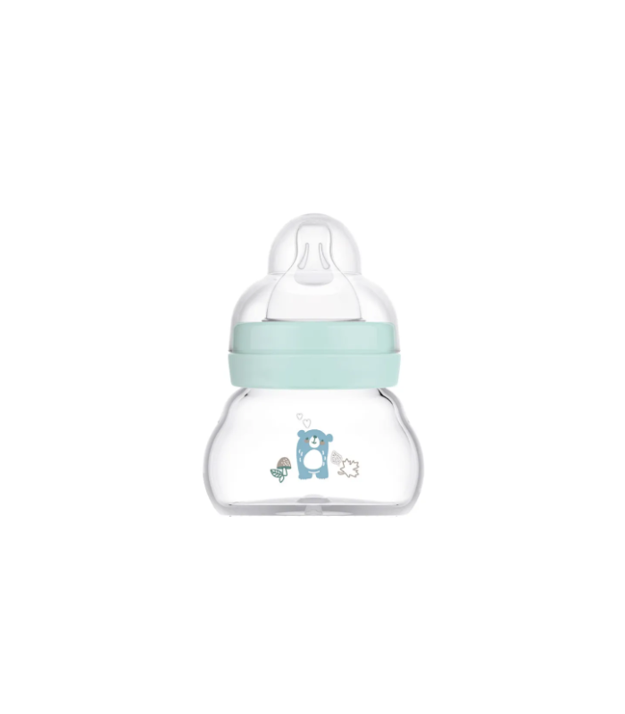 Mam Feel Good 90ml Forest - Biberón de cristal Azul