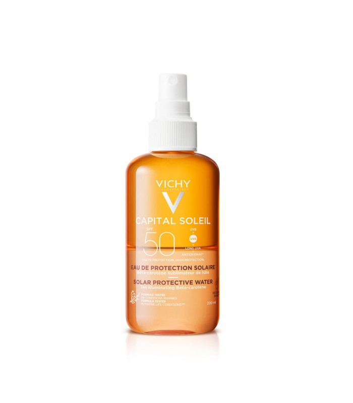 Vichy Capital Soleil Agua Solar Luminosidad potenciador de bronceado spf550, 200ml