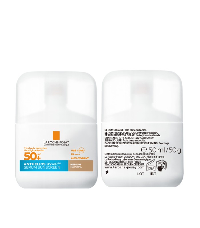 La Roche-Posay Anthelios UVAIR Serum Protector Solar SPF50+ color Medio Natural, 50ml