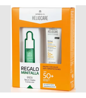 Heliocare 360 Cofre Protección Solar Anti Imperfecciones Acnimat SPF50+ 50ml + Biretix Serum Doble correccion 10ml 10ml
