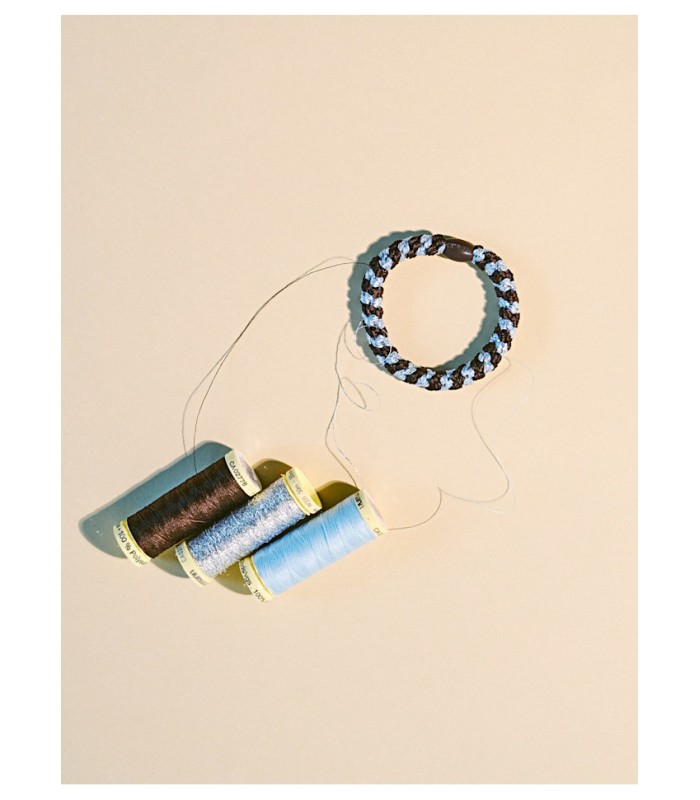 Kknekki Goma Brown Seablue Glitter Stripe