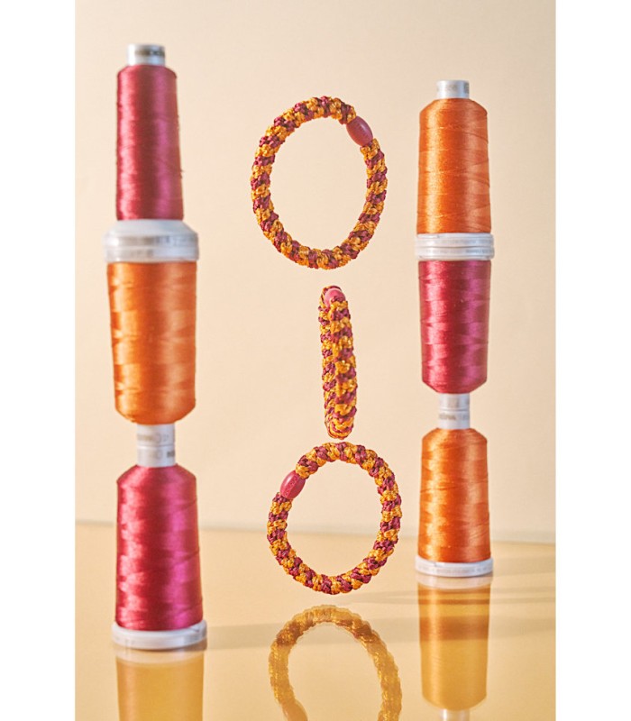 Kknekki Goma Bordeaux Orange Glitter Stripe