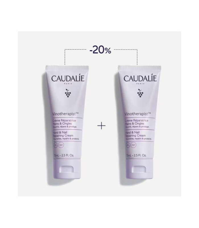 Caudalie Dúo Crema Reparadora para Manos y Uñas, 2x75ml